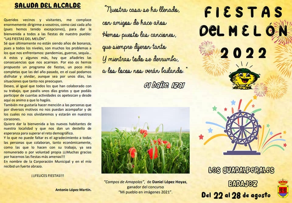 Los Guadalperales celebra del 22 al 28 de agosto la fiestra tradicional del melón Los Guadalperales celebra del 22 al 28 de agosto la fiestra tradicional del melón