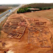 Imagen aérea del yacimiento del Cerro de las Cabezas (Valdepeñas)