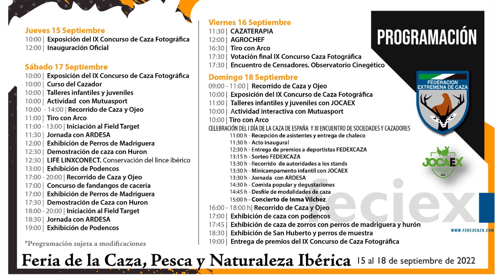 Badajoz será la capital nacional de la Caza el 18 de septiembre Badajoz será la capital nacional de la Caza el 18 de septiembre