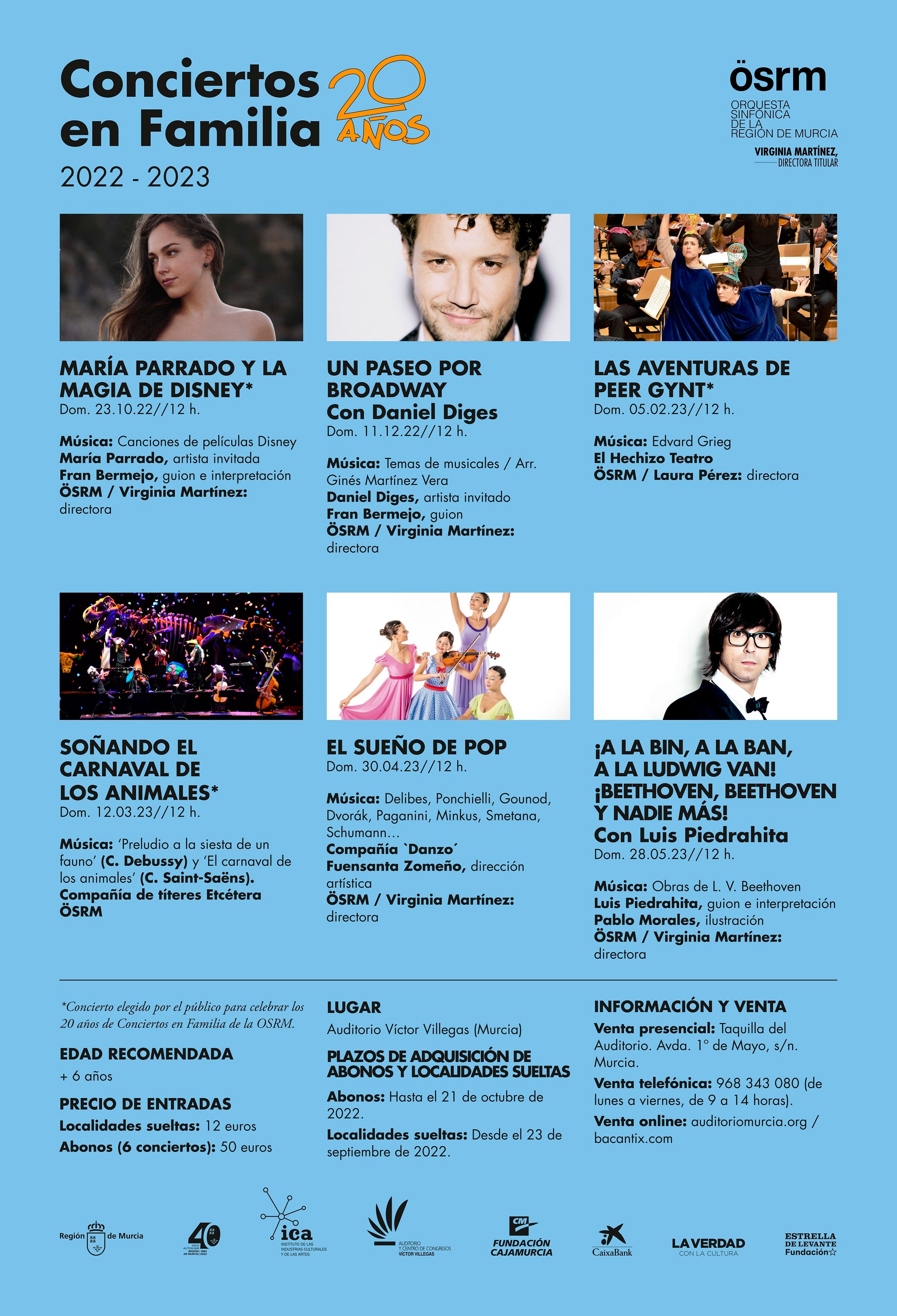 La Orquesta Sinfónica de la Región celebra 20 años de ‘Conciertos en Familia’ con María Parrado, Daniel Diges y Luis Piedrahita La Orquesta Sinfónica de la Región celebra 20 años de ‘Conciertos en Familia’ con María Parrado, Daniel Diges y Luis Piedrahita