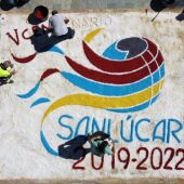 Una alfombra de sal conmemora el quinto centenario de la Circunnavegación
