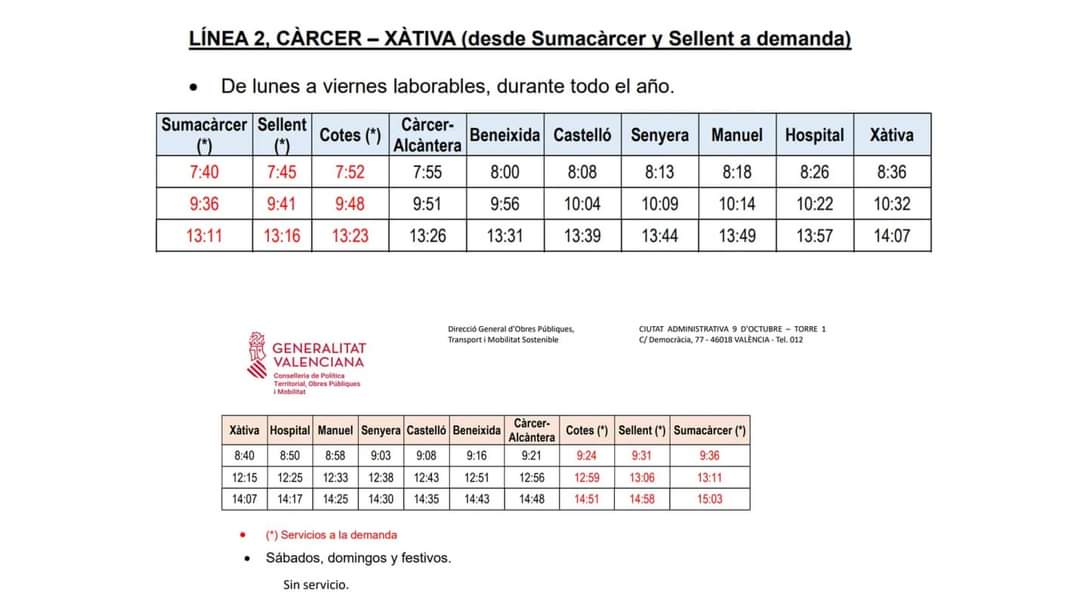 La línea de autobús que unirá La Ribera Alta con Xàtiva ya se ha puesto en marcha La línea de autobús que unirá La Ribera Alta con Xàtiva ya se ha puesto en marcha
