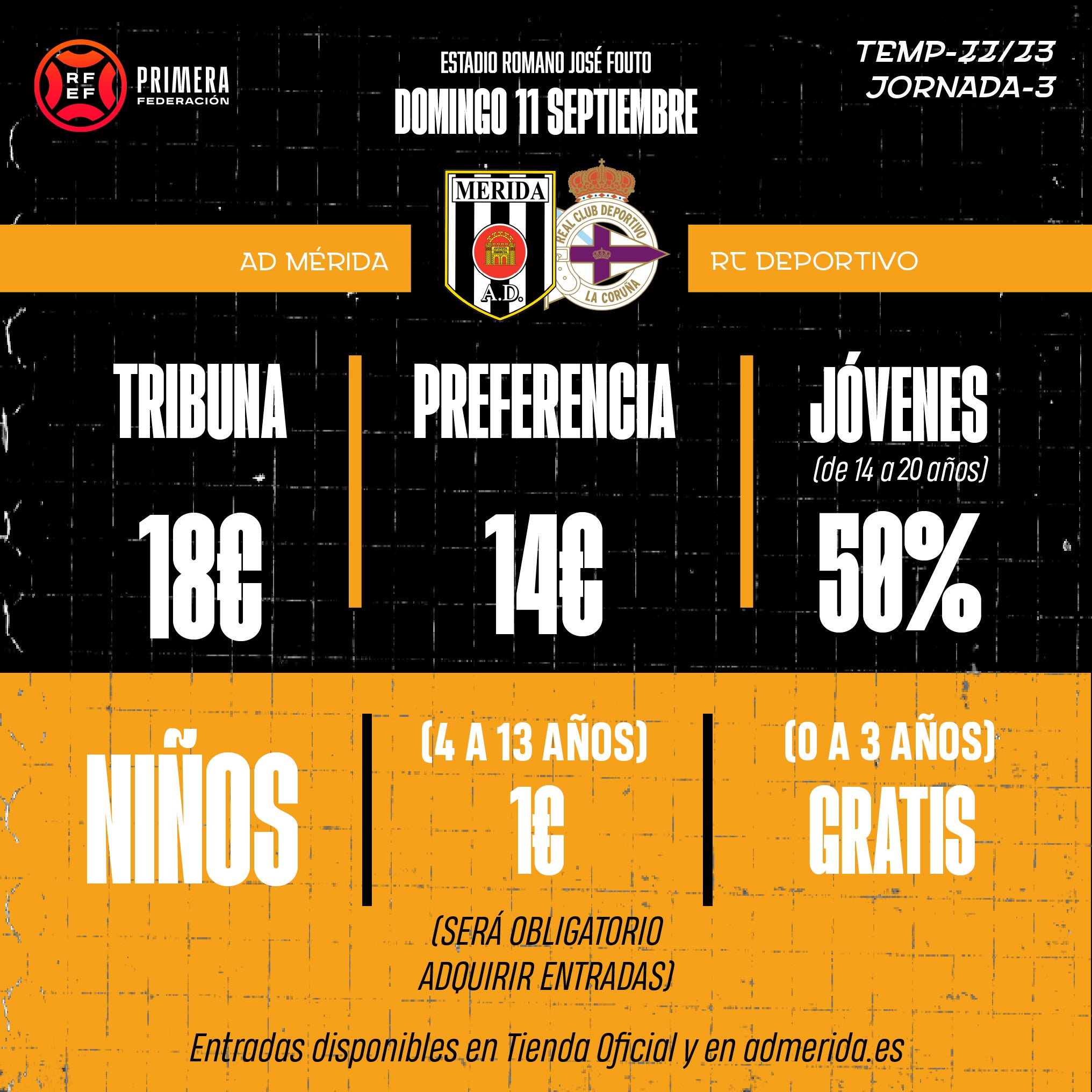 AD Mérida v.s RC Deportivo de la Coruña, domingo a las 12h AD Mérida v.s RC Deportivo de la Coruña, domingo a las 12h