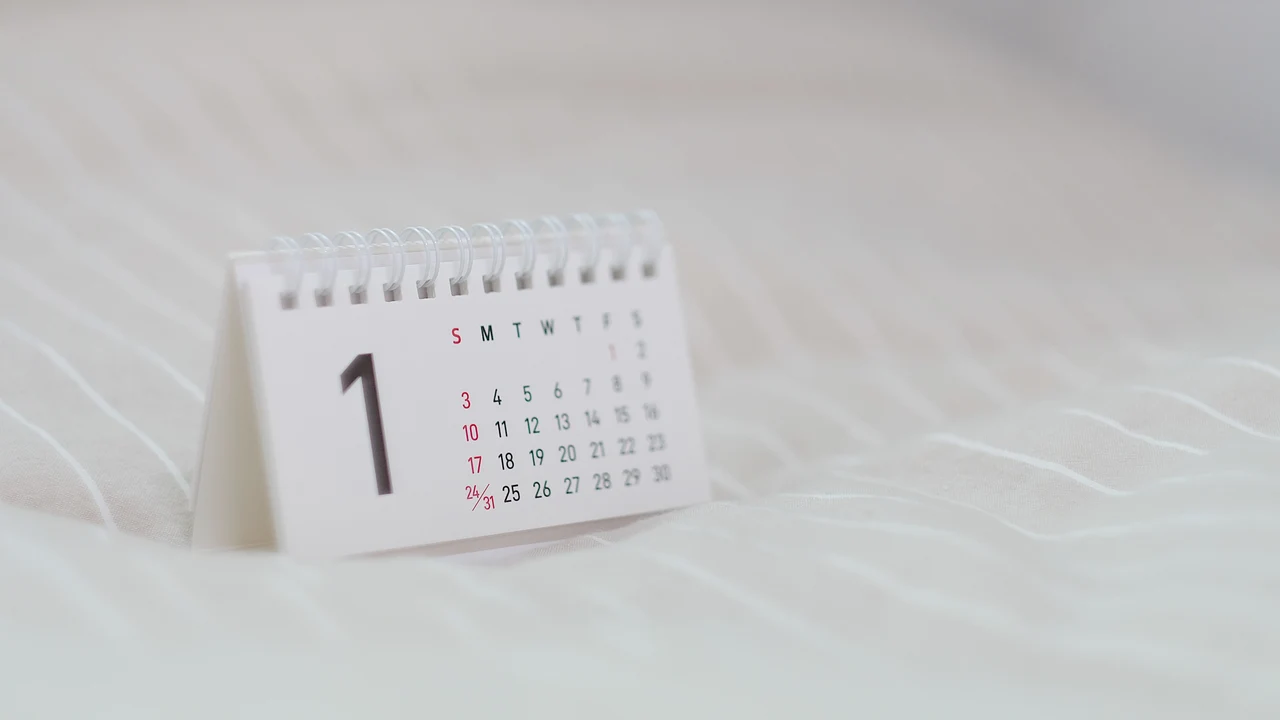 Imagen de archivo de un calendario de mesa