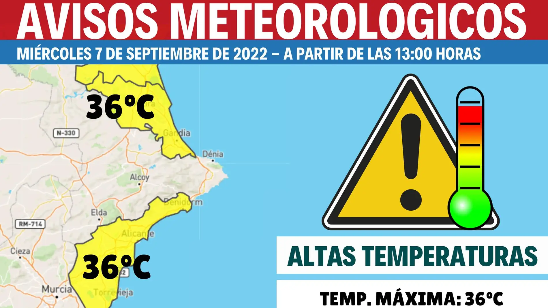 Proyecto Mastral nos informa de las altas temperaturas que hoy tendremos en nuestra comarca    