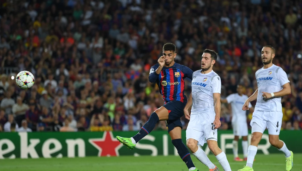 Imagen del gol de Ferrán Torres al Plzen