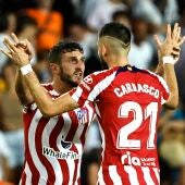 Koke y Carrasco, durante un partido del Atlético de Madrid.
