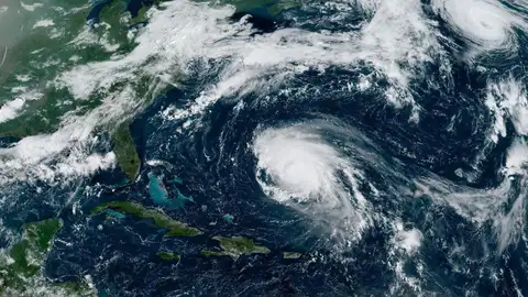 Imagen del huracán en el Atlántico
