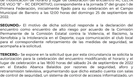 Celta B-Deportivo, en Balaídos El sábado, 25 de septiembre, a las 18:00 horas.