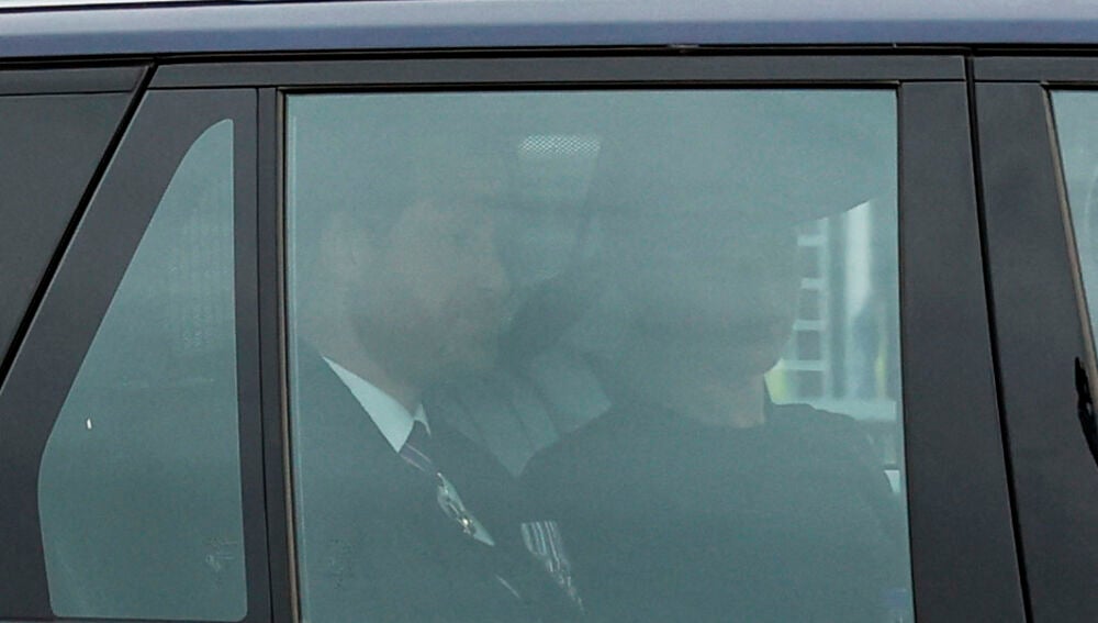 El príncipe Harry y Meghan Markle, a su llegada al funeral de Isabel II
