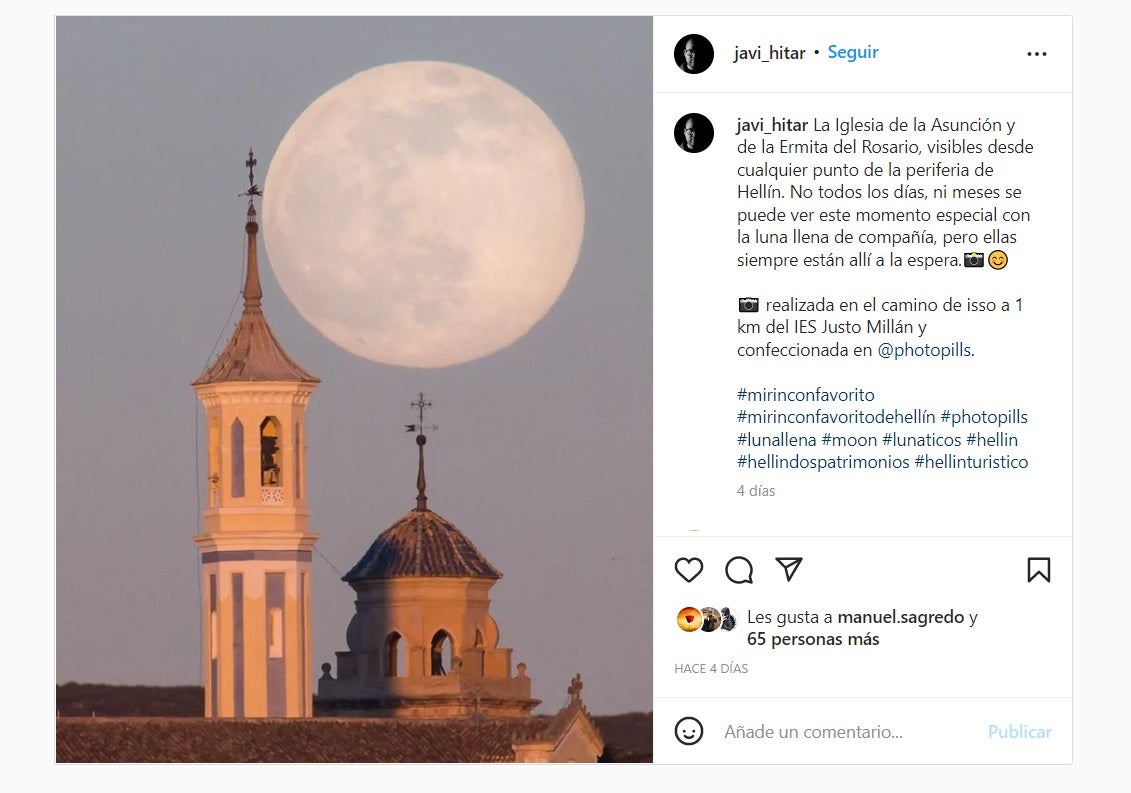 Hellín con la luna llena de fondo, fotografía ganadora del concurso “Mi rincón favorito” Hellín con la luna llena de fondo, fotografía ganadora del concurso “Mi rincón favorito”