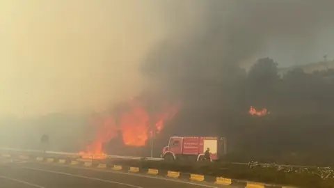 Incendio en Ezkaba Ronda Norte