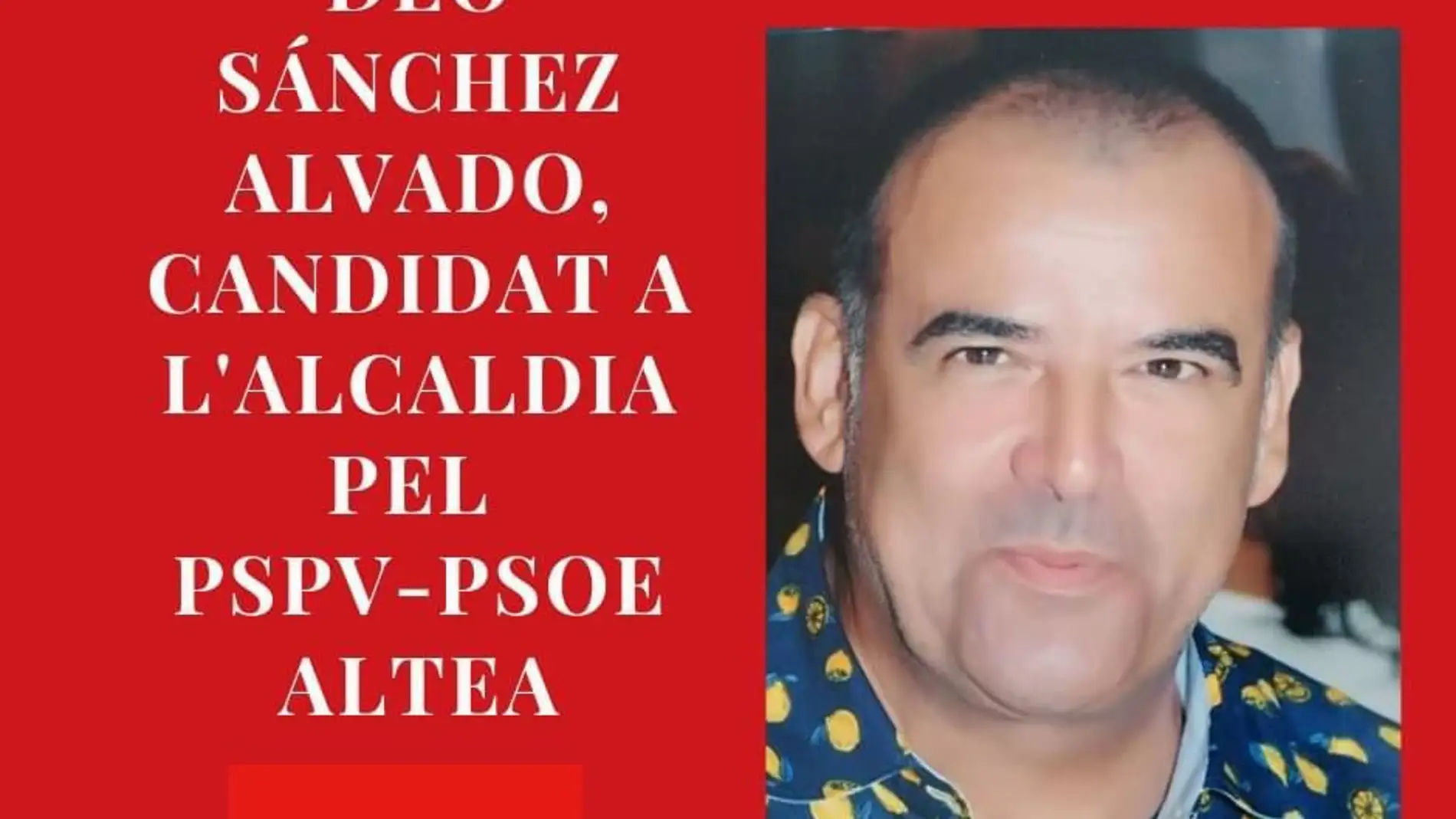 El Partido Socialista de Altea presenta a Deo Sánchez como candidato a la alcaldía