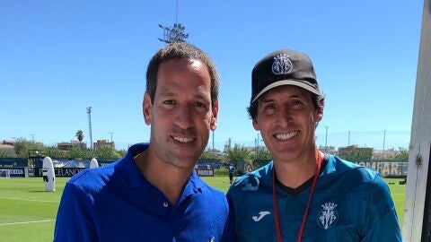 José Luis Acciari y Unay Emery en la ciudad deportiva del Villarreal