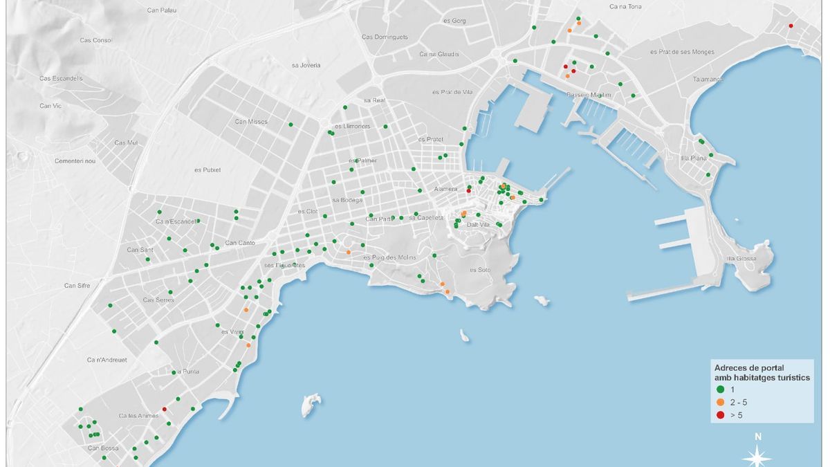 El Ayuntamiento de Ibiza localiza más de un centenar de viviendas turísticas este verano El Ayuntamiento de Ibiza localiza más de un centenar de viviendas turísticas este verano