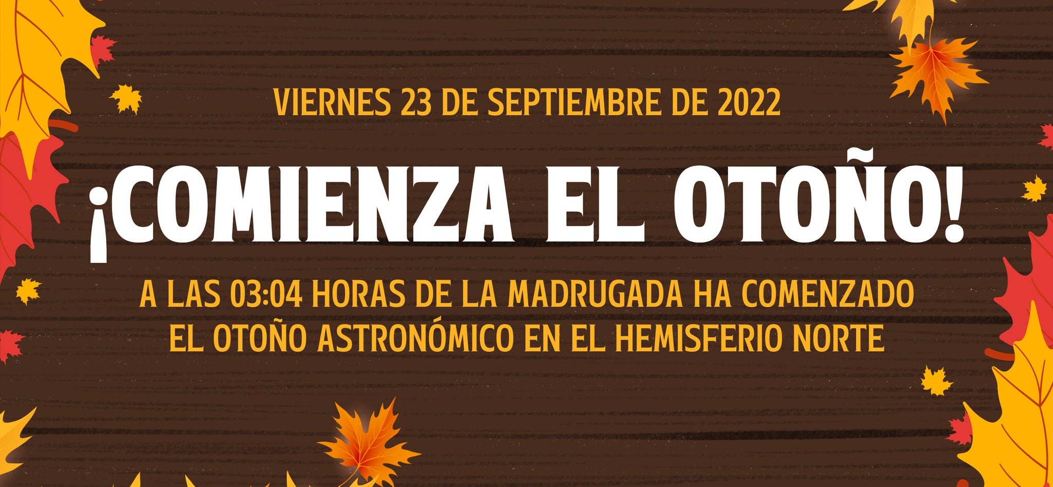 Proyecto Mastral nos informa de que el otoño llegó a las 03:04 de esta madrugada Proyecto Mastral nos informa de que el otoño llegó a las 03:04 de esta madrugada