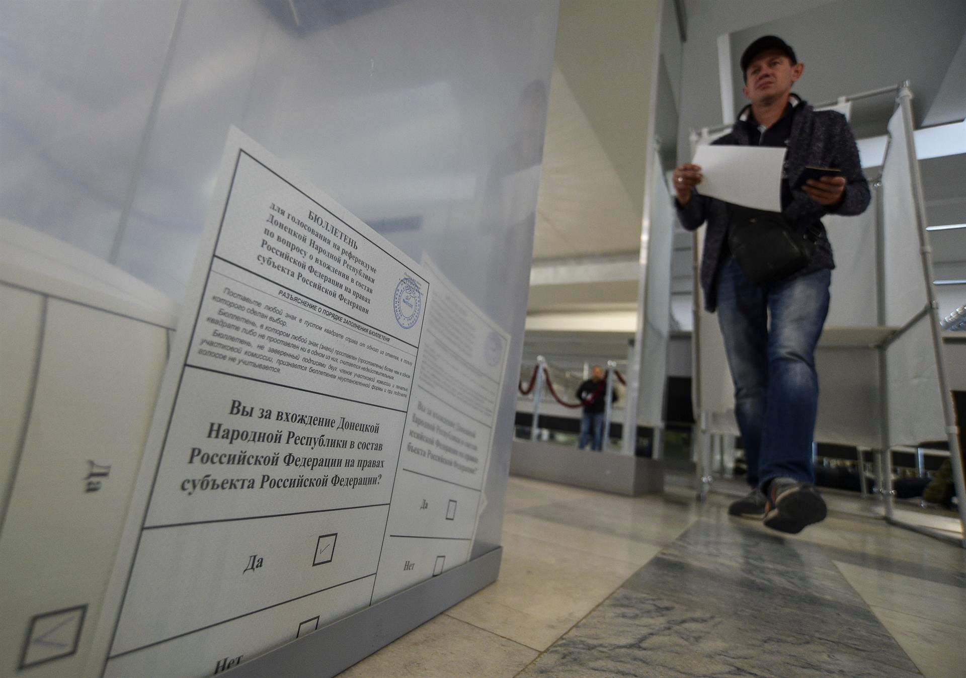 Estados Unidos prueba que los resultados de los "falsos referéndum" de Putin en Ucrania ya se han decidido Estados Unidos prueba que los resultados de los "falsos referéndum" de Putin en Ucrania ya se han decidido