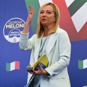Giorgia Meloni, líder de los Hermanos de Italia, celebra su resultado
