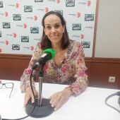 Eva Masías en los estudios de Onda Cero Ciudad Real