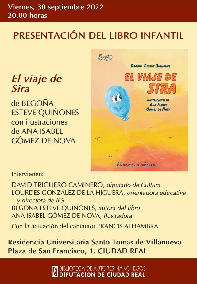 Begoña Esteve presenta el libro infantil "El viaje de Sira" Begoña Esteve presenta el libro infantil "El viaje de Sira"