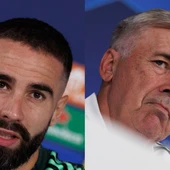 Carvajal y Ancelotti en la rueda de prensa previa al partido ante el Shakhtar Carvajal y Ancelotti en la rueda de prensa previa al partido ante el Shakhtar