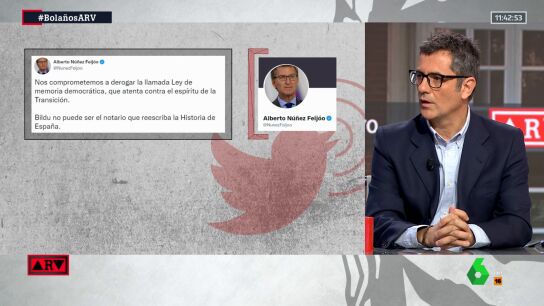 Bolaños "reta" a Feijóo, que quiere derogar la Ley de Memoria: "Que se reúna con las víctimas y se lo diga a los ojos"