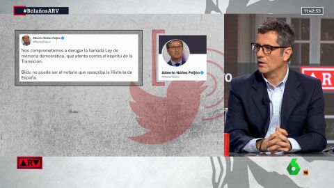 Bolaños "reta" a Feijóo, que quiere derogar la Ley de Memoria: "Que se reúna con las víctimas y se lo diga a los ojos"