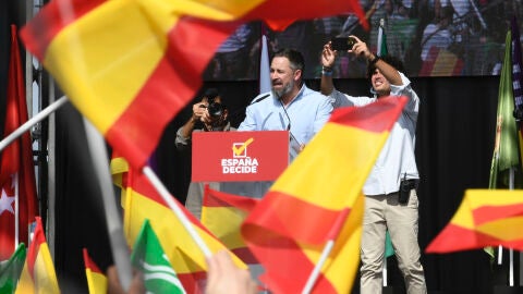 Santiago Abascal, durante el acto Viva 22 de Vox