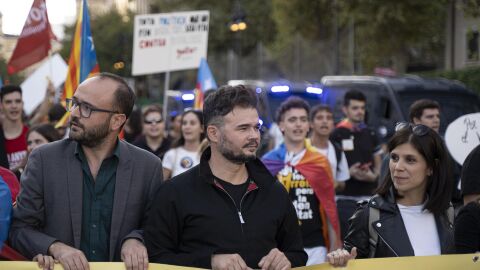 El portavoz de ERC en el Congreso, Gabriel Rufi&aacute;n, acude a una manifestaci&oacute;n convocada por la Comissi&oacute; 9&rsquo;Octubre bajo el lema: &lsquo;Guanyar Sobiranies&rsquo;