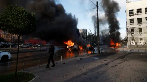Las calles de Kiev tras el bombardeo ruso Las calles de Kiev tras el bombardeo ruso