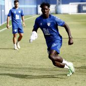 Lumor, entrenando con el Málaga CF