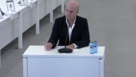Imagen de Andrés Cortabitarte durante su declaración en el juicio. Imagen de Andrés Cortabitarte durante su declaración en el juicio.