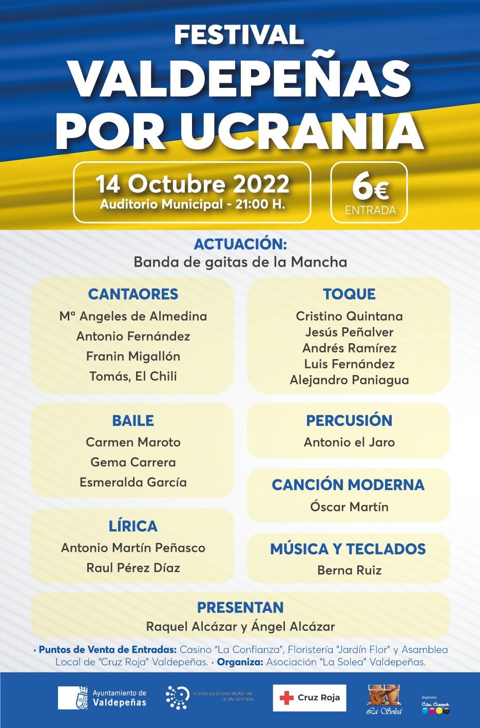 Valdepeñas acoge mañana un festival benéfico a favor de Ucrania Valdepeñas acoge mañana un festival benéfico a favor de Ucrania