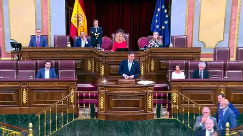 Los diputados de Vox interrumpen a Sánchez Los diputados de Vox interrumpen a Sánchez