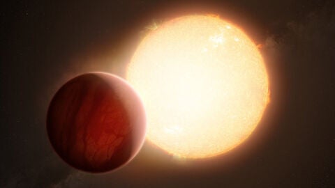 Representaci&oacute;n art&iacute;stica de un exoplaneta ultracaliente