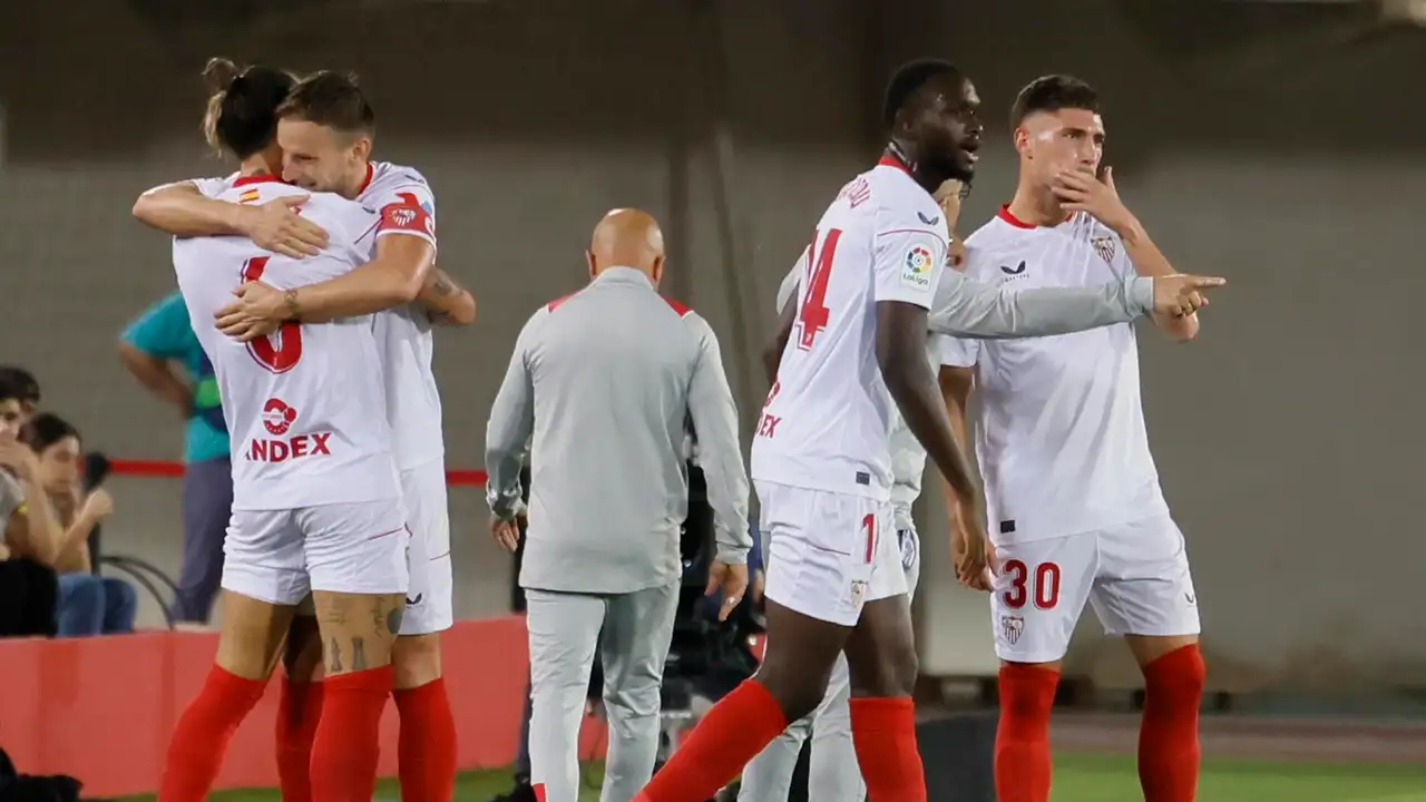 El Sevilla celebra su gol ante el Mallorca El Sevilla celebra su gol ante el Mallorca