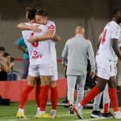El Sevilla celebra su gol ante el Mallorca