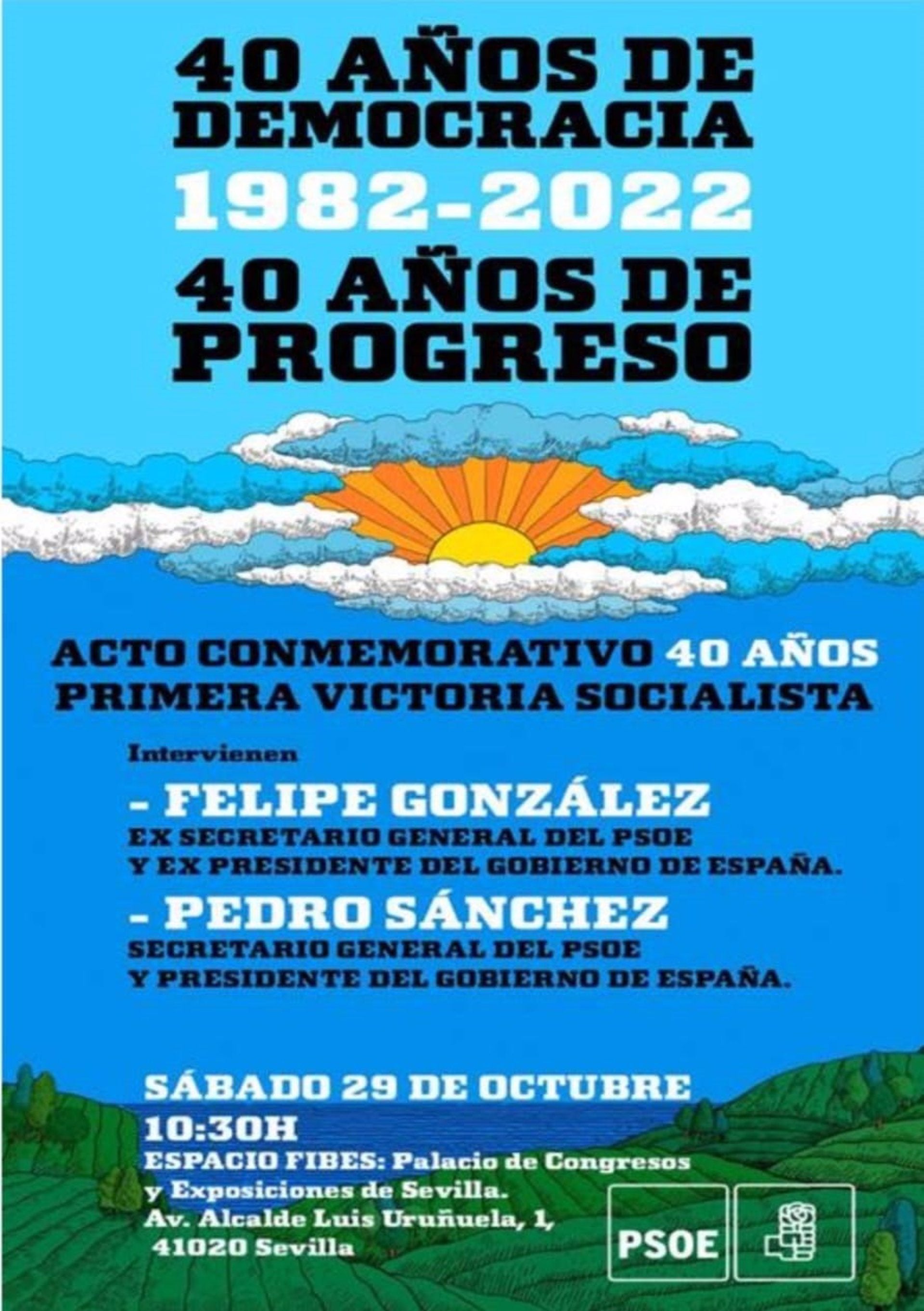 Felipe González y Sánchez protagonizarán el acto central del 40 aniversario de la victoria el 29 de octubre Felipe González y Sánchez protagonizarán el acto central del 40 aniversario de la victoria el 29 de octubre
