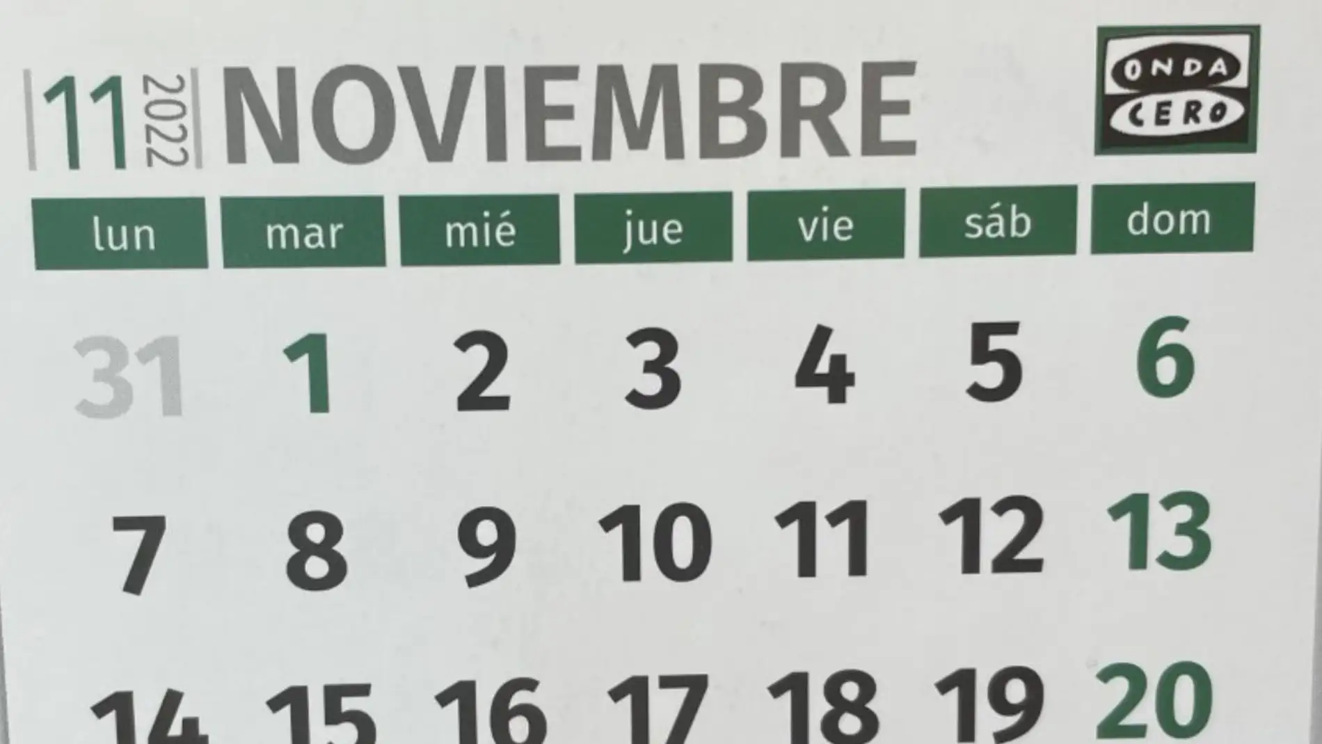 Calendario laboral: los días festivos en noviembre por comunidades