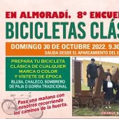 El domingo 30 de octubre, 8º encuentro de bicicletas clásicas en Almopradí 