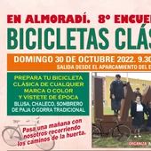 El domingo 30 de octubre, 8º encuentro de bicicletas clásicas en Almopradí El domingo 30 de octubre, 8º encuentro de bicicletas clásicas en Almopradí