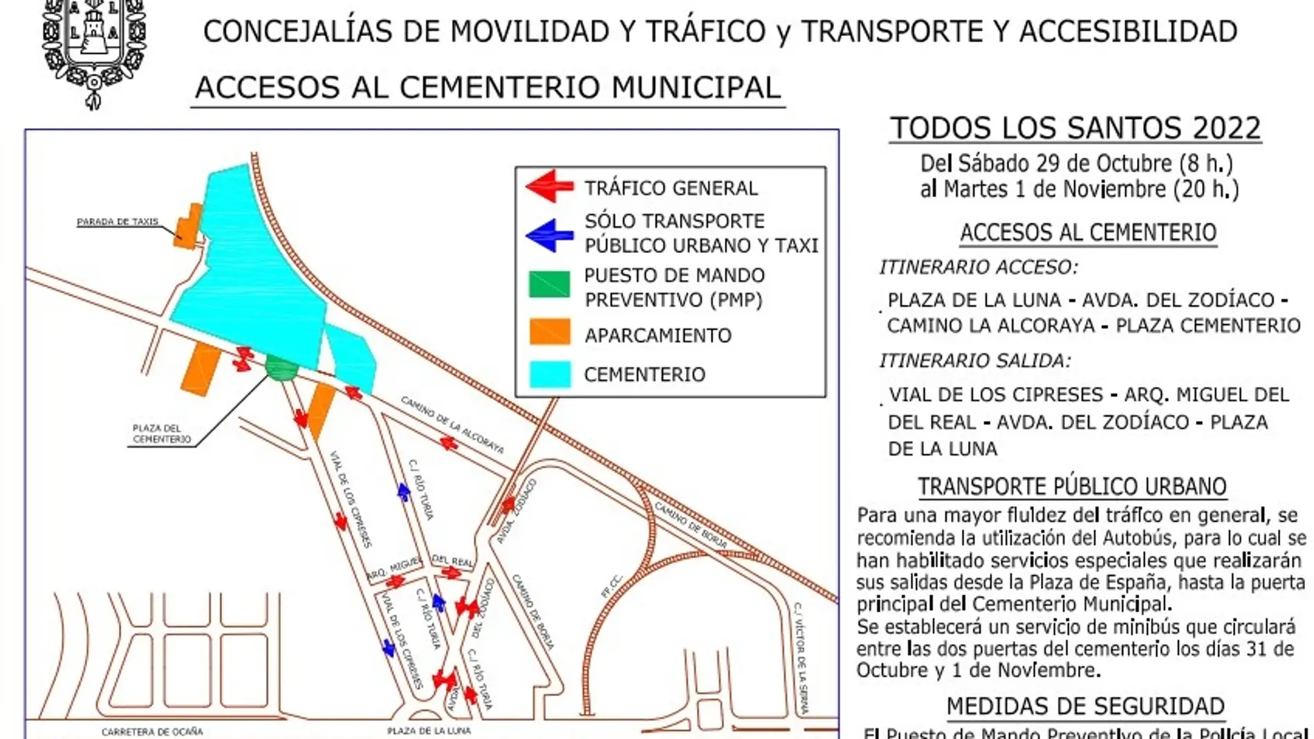 El dispositivo especial de Todos los Santos se refuerza con más seguridad, autobuses y limpieza para facilitar las visitas al Cementerio de Alicante