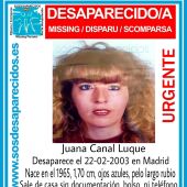 Juana Canal, desaparecida en 2003