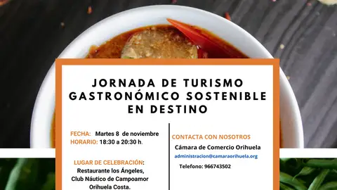 Cámara Orihuela organiza una Jornada de Turismo Gastronómico para hoteles y restaurantes camara de comercio