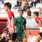 Manu Pedre, jugador del Real Murcia, en Lezama contra el Athletic