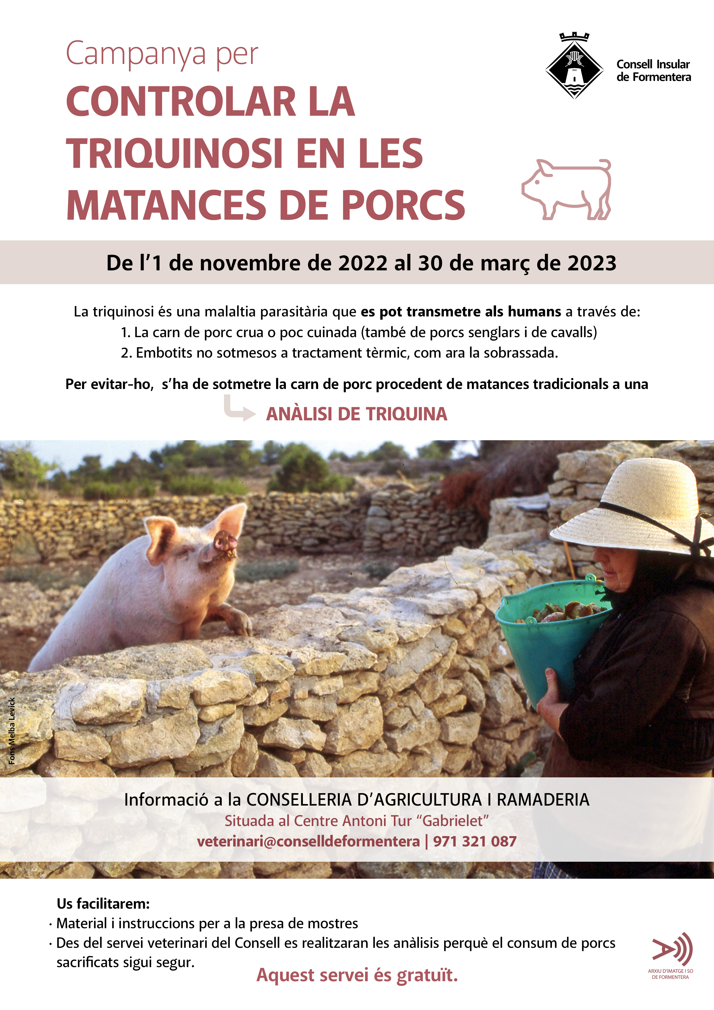 Campaña para analizar la carne de matanzas domiciliarias y controlar la triquinosi en Formentera Campaña para analizar la carne de matanzas domiciliarias y controlar la triquinosi en Formentera