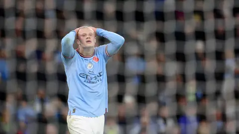 Haaland durante un partido con el Manchester City Haaland durante un partido con el Manchester City
