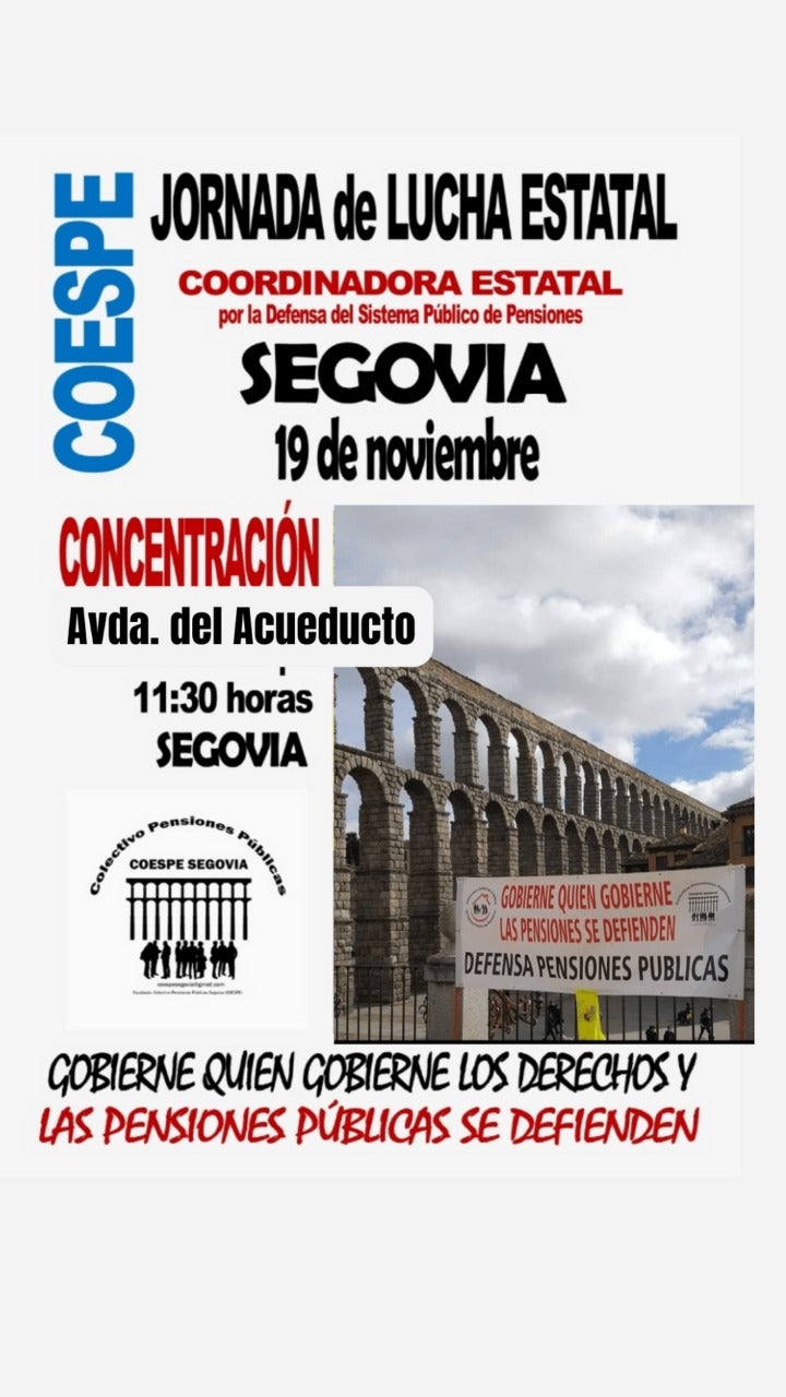 COESPE invita a participar en la concentración por las pensiones y servicios públicos este sábado COESPE invita a participar en la concentración por las pensiones y servicios públicos este sábado
