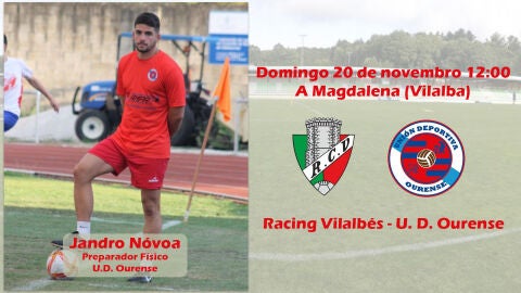 Jandro N&oacute;voa, preparador f&iacute;sico do Ourense