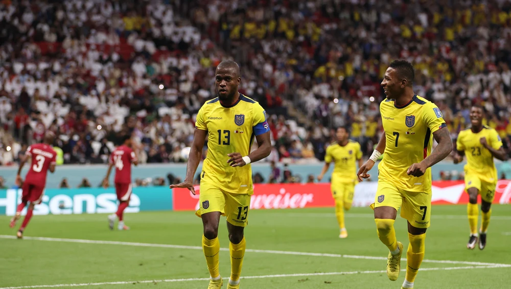 Enner Valencia celebra el primer gol del Mundial 